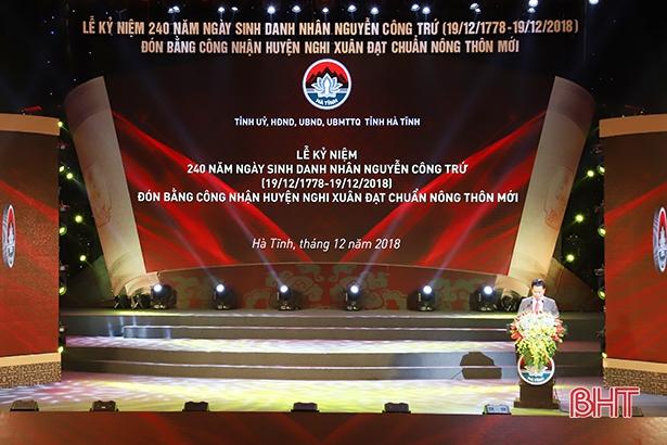 Hà Tĩnh long trọng tổ chức lễ kỷ niệm 240 năm ngày sinh Uy Viễn Tướng công Nguyễn Công Trứ