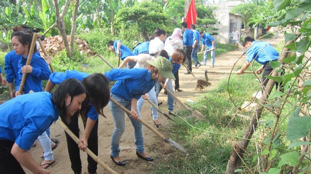 Phát quang bụi rậm, vệ sinh môi trường để phòng chống bệnh sốt xuất huyết