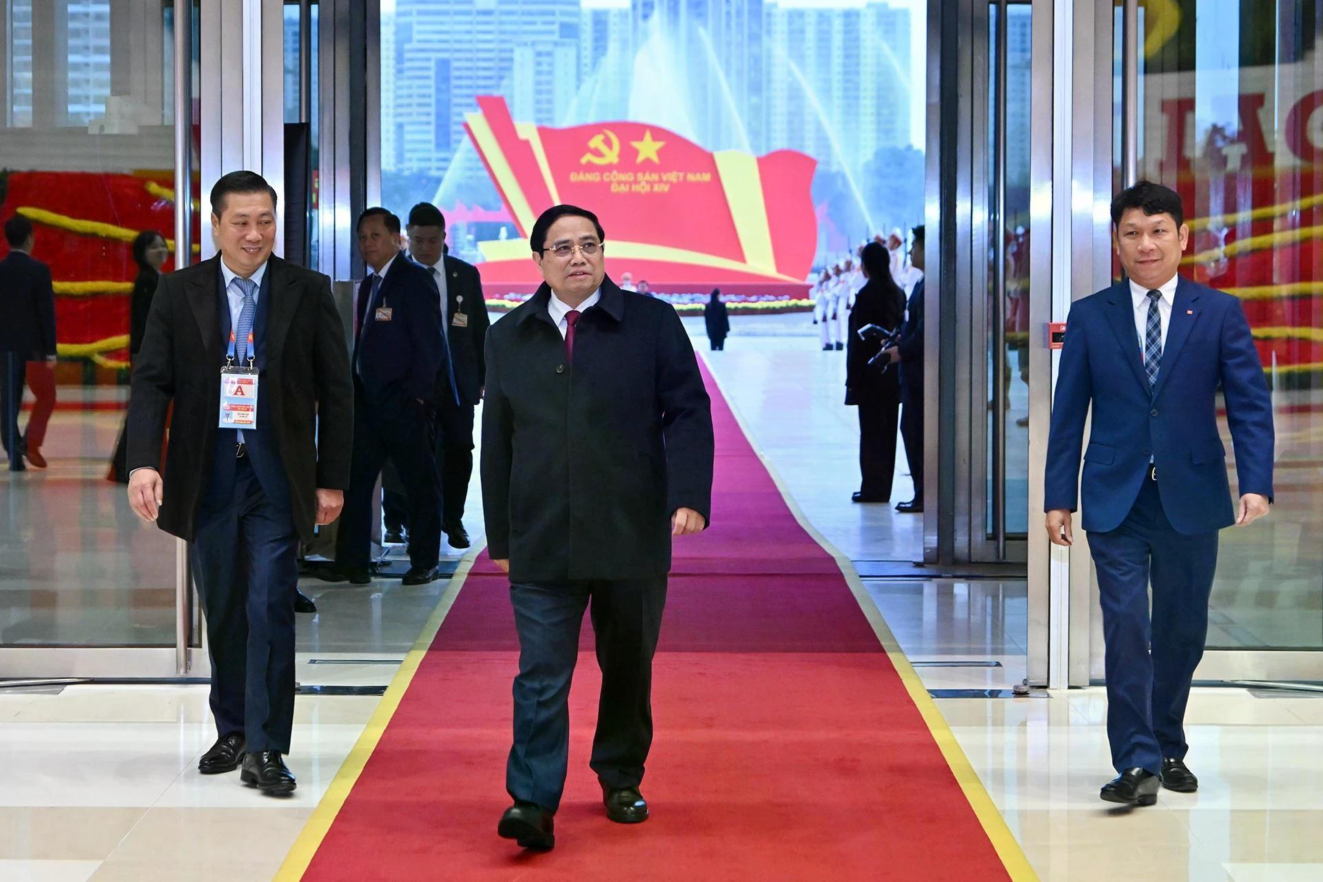 Đồng chí Phạm Minh Chính, Ủy viên Bộ Chính trị, Thủ tướng Chính phủ đến dự ngày làm việc thứ tư của đại hội. chi-7690jpg.jpg